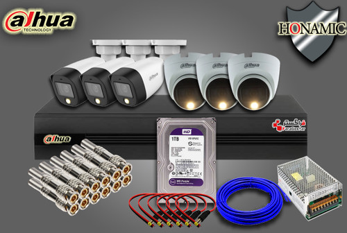 پکیج 6 دوربین مداربسته داهوا با دوربین HAC-HDW1209CP-LED و HAC-HDW1209TLQP-A-LED